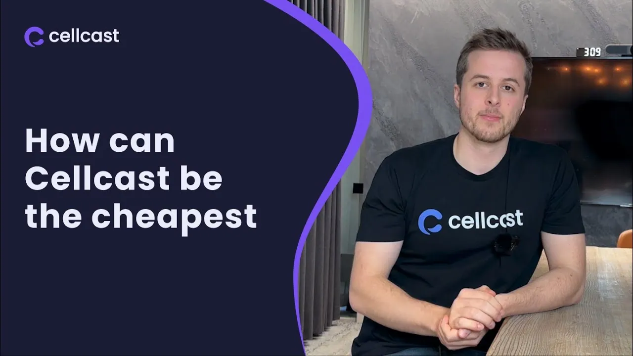A still from the Cellcast film on how its prices stay low